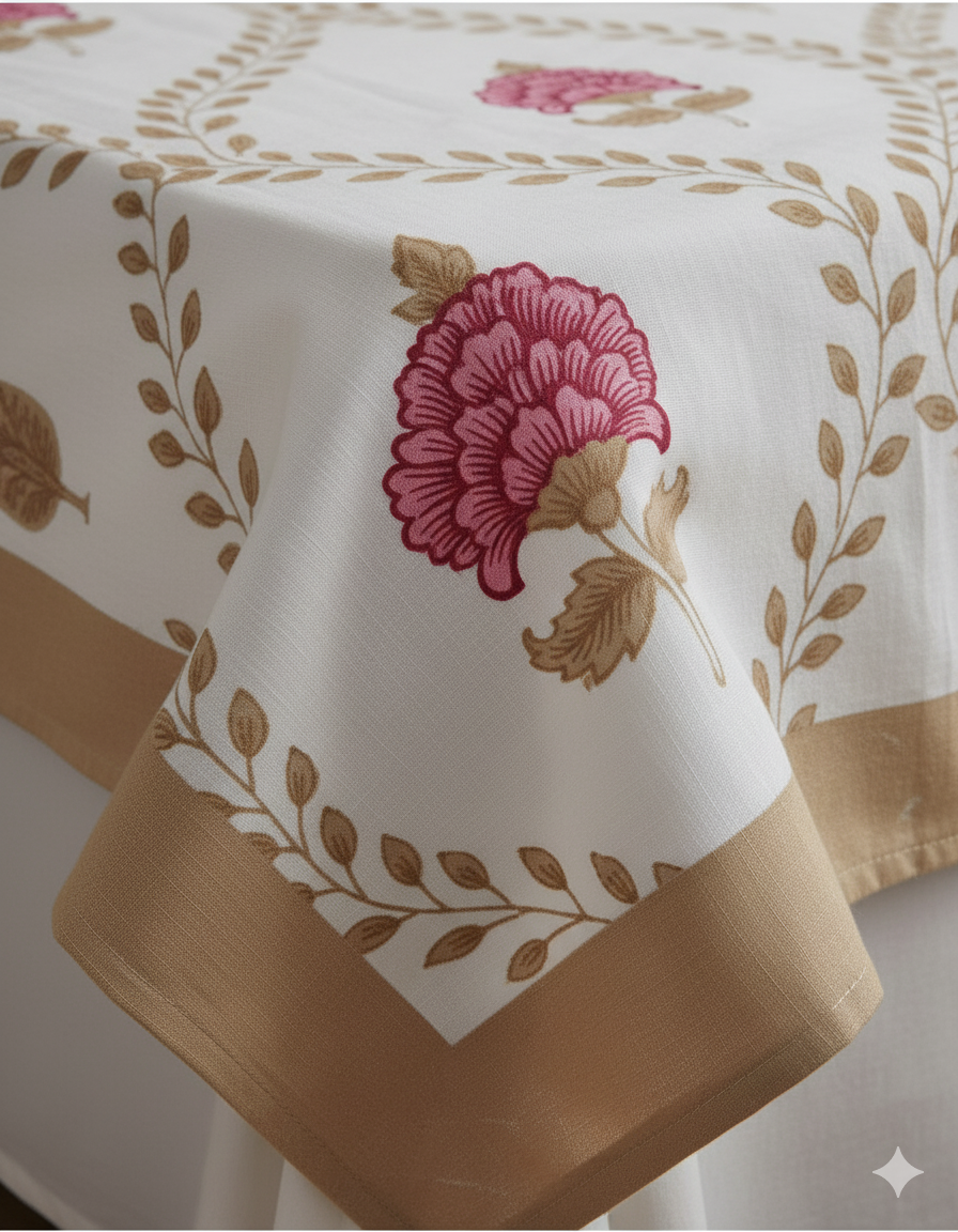 Mehfil | Artisanal Jaipuri Print Bedsheet | 100% Cotton Queen/King Size Bedding