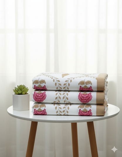 Mehfil | Artisanal Jaipuri Print Bedsheet | 100% Cotton Queen/King Size Bedding