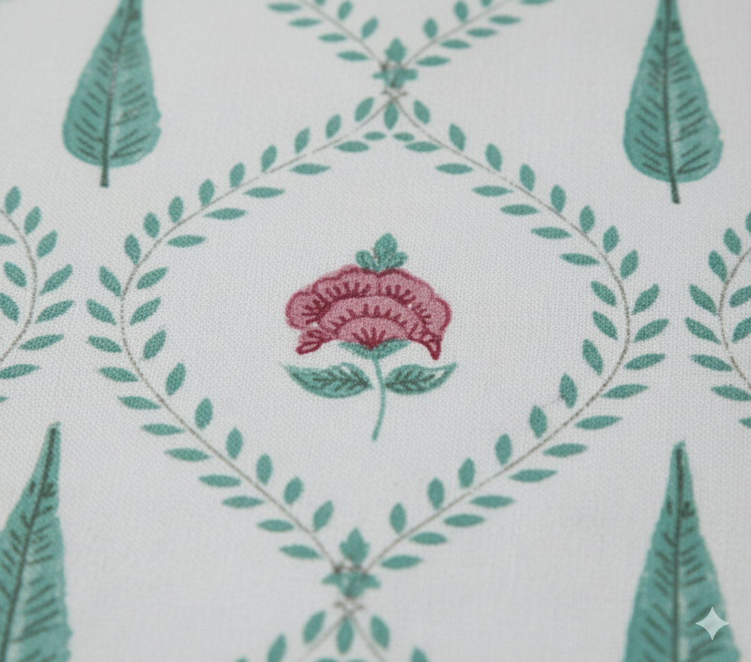 Mehfil - Blue | Artisanal Jaipuri Print Bedsheet | 100% Cotton Queen/King Size Bedding