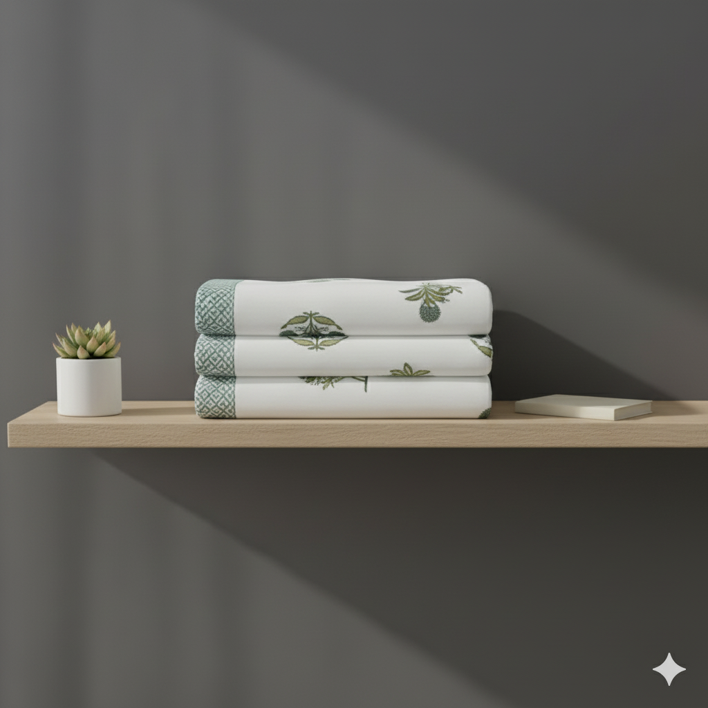 Vann | Artisanal Jaipuri Print Bedsheet | 100% Cotton Queen/King Size Bedding