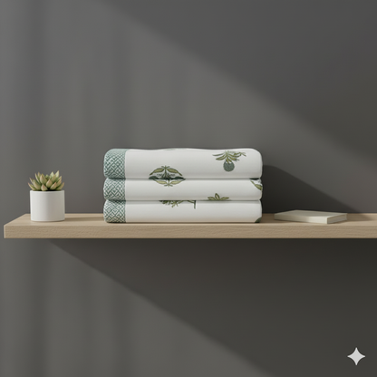 Vann | Artisanal Jaipuri Print Bedsheet | 100% Cotton Queen/King Size Bedding