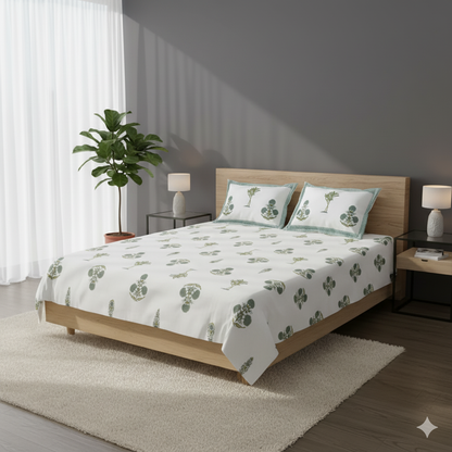 Vann | Artisanal Jaipuri Print Bedsheet | 100% Cotton Queen/King Size Bedding
