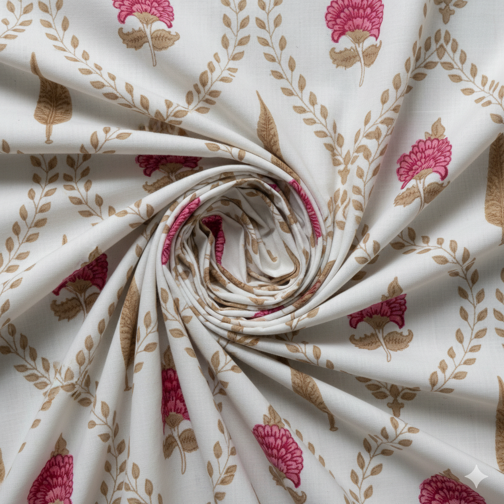 Mehfil | Artisanal Jaipuri Print Bedsheet | 100% Cotton Queen/King Size Bedding